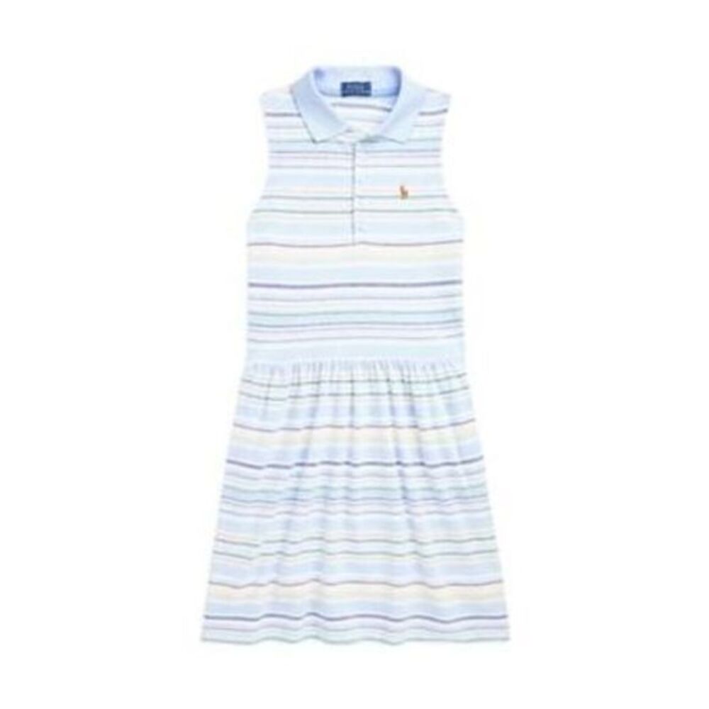 Polo Ralph Lauren Girls Longwood Blue and Pink Striped Dress Size L (12-14)